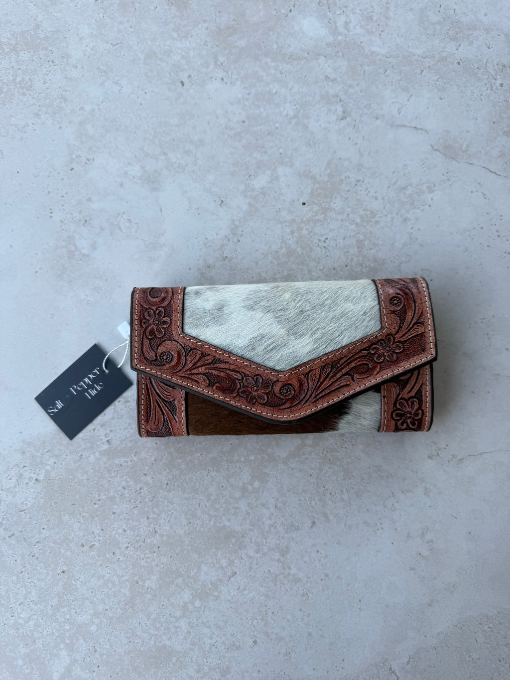 Tooled Cowhide Wallet