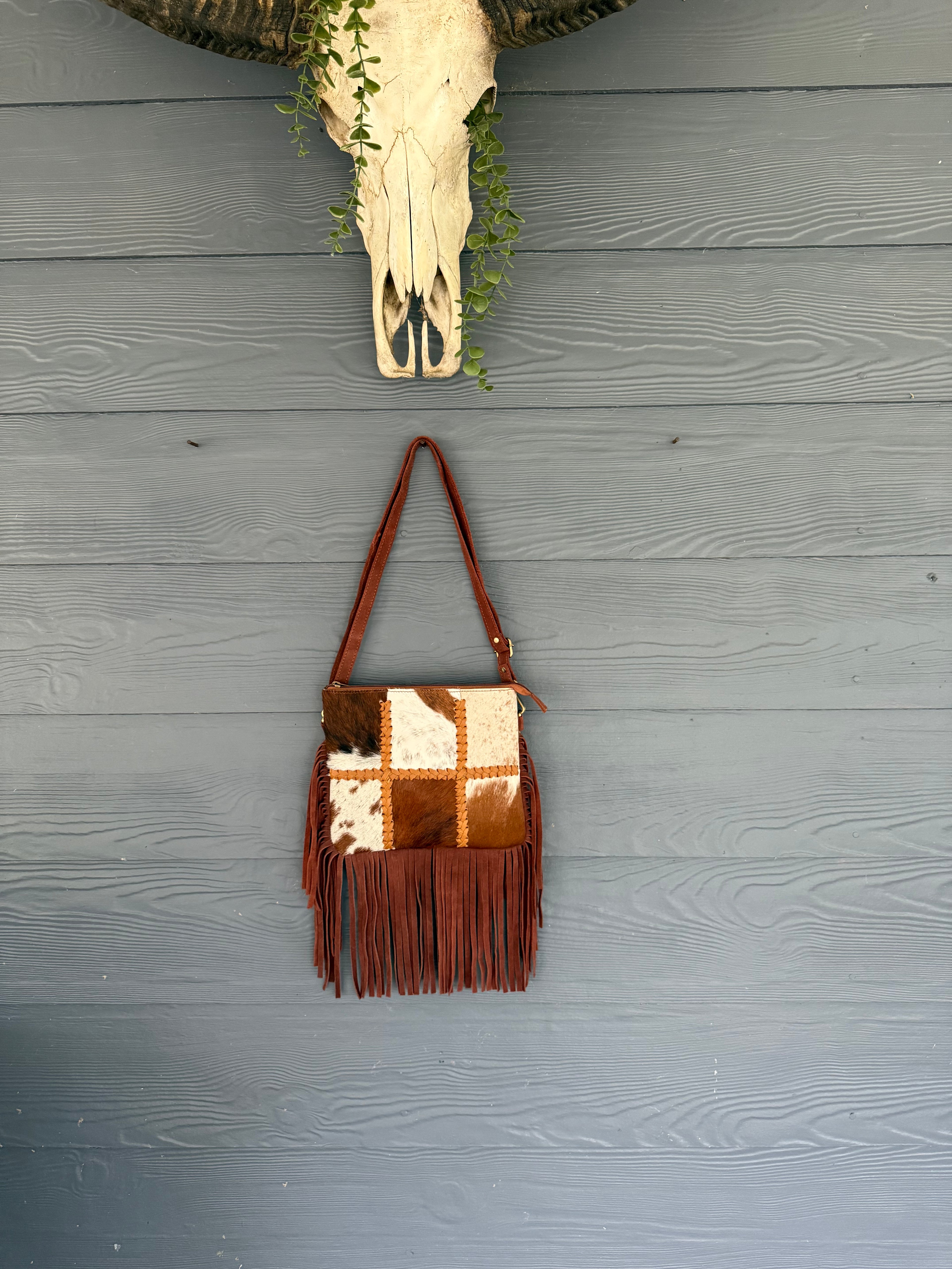 Patchwork Cowhide CrossBody 048