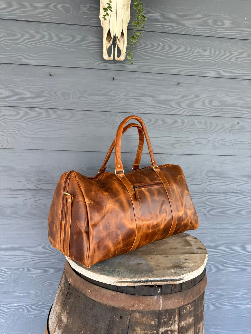Medium Leather Weekender 012