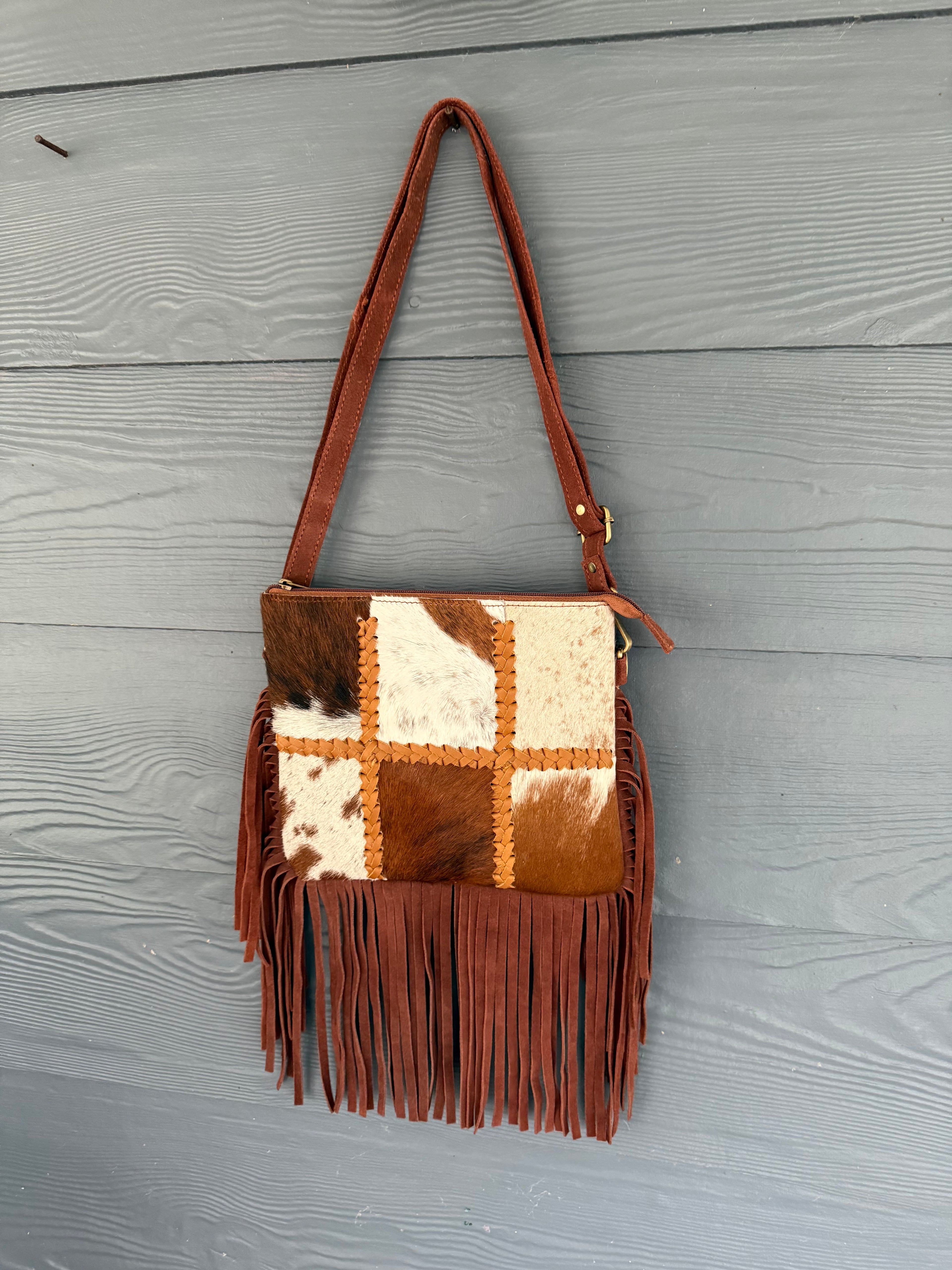 Patchwork Cowhide CrossBody 048