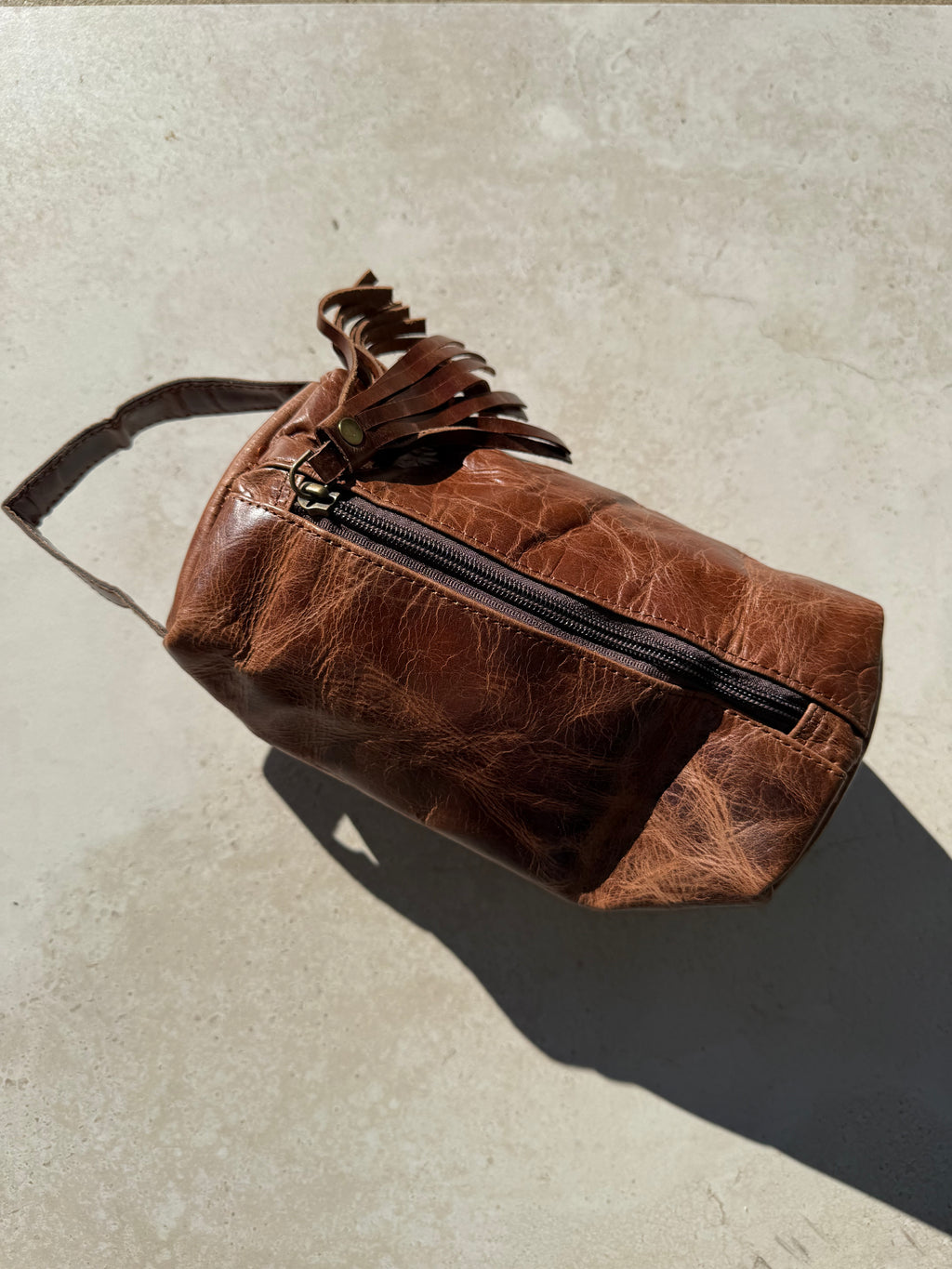 Small Leather Toiletry Bag