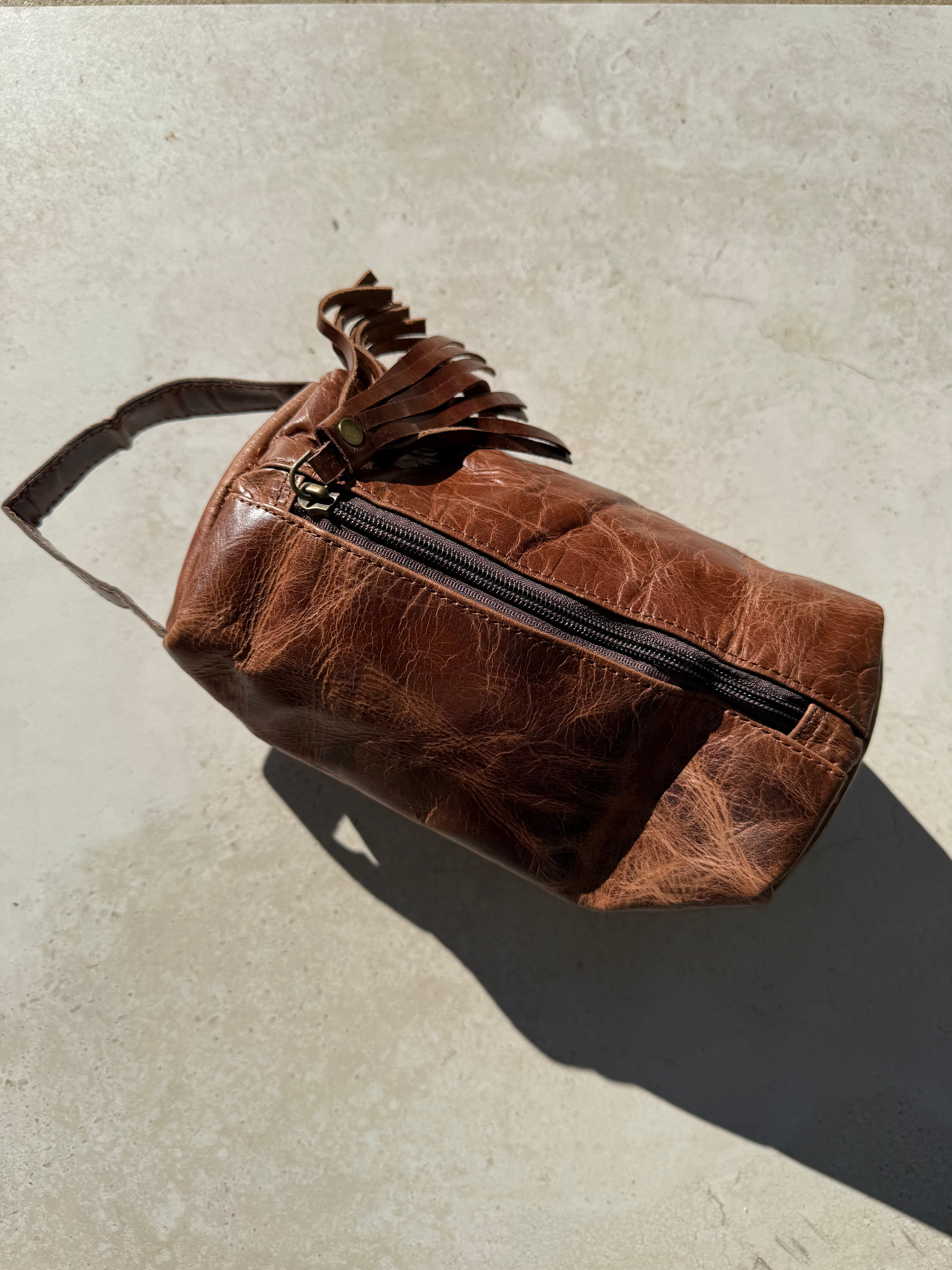 Small Leather Toiletry Bag