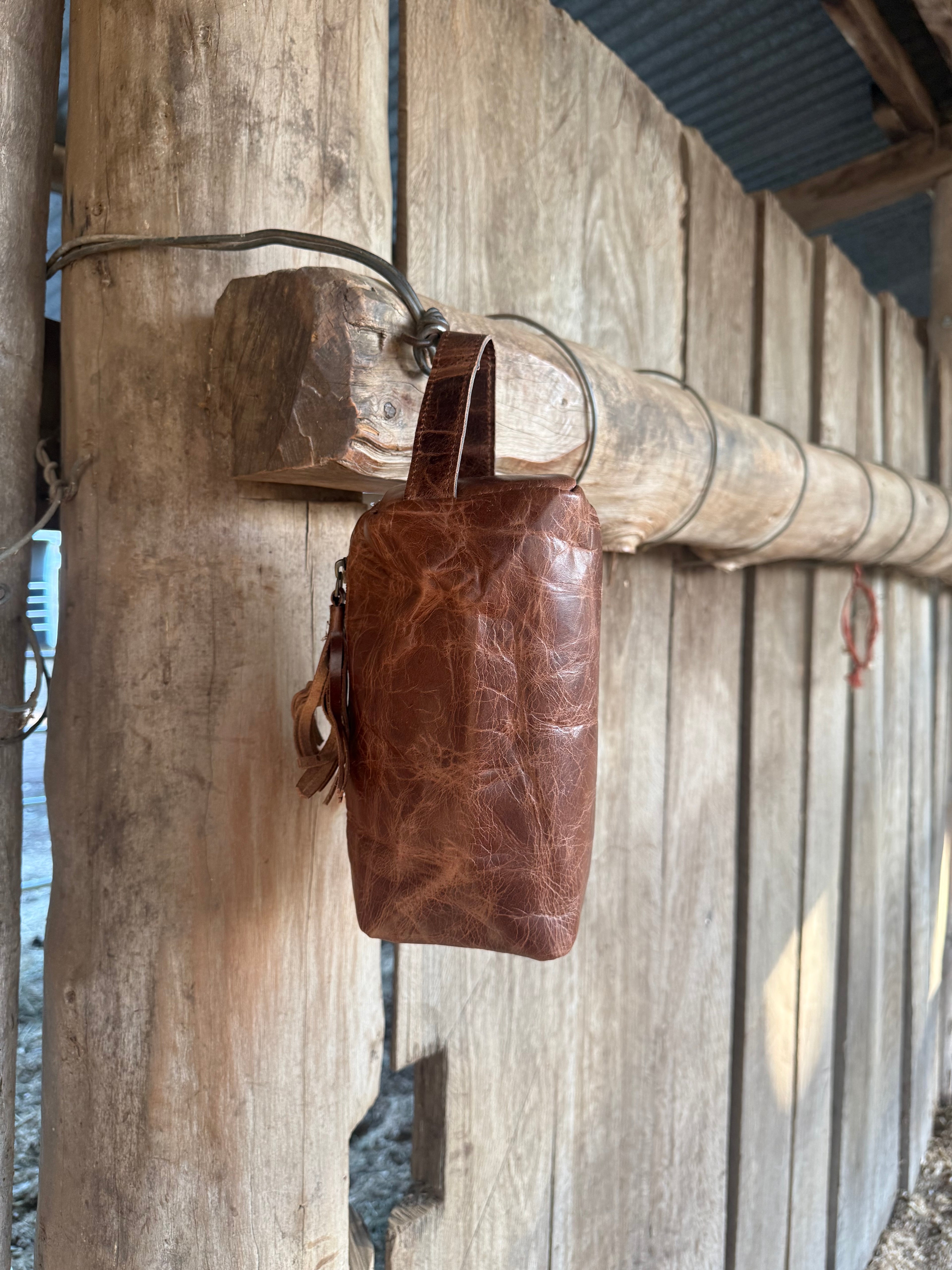 Small Leather Toiletry Bag